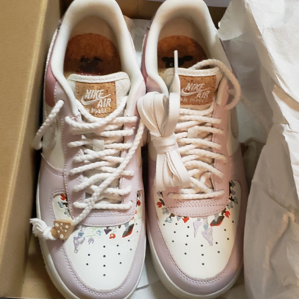 Nike AF1 Mushroom Sneakers Size 10 Added Bling - Picture 12 of 16